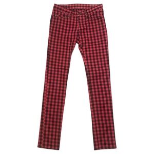 XS low rise hysteric glamour red plaid skinny jeans size extra small